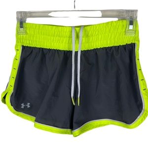 Under Armour Gray‎ and Green Neon Running Shorts Size XS